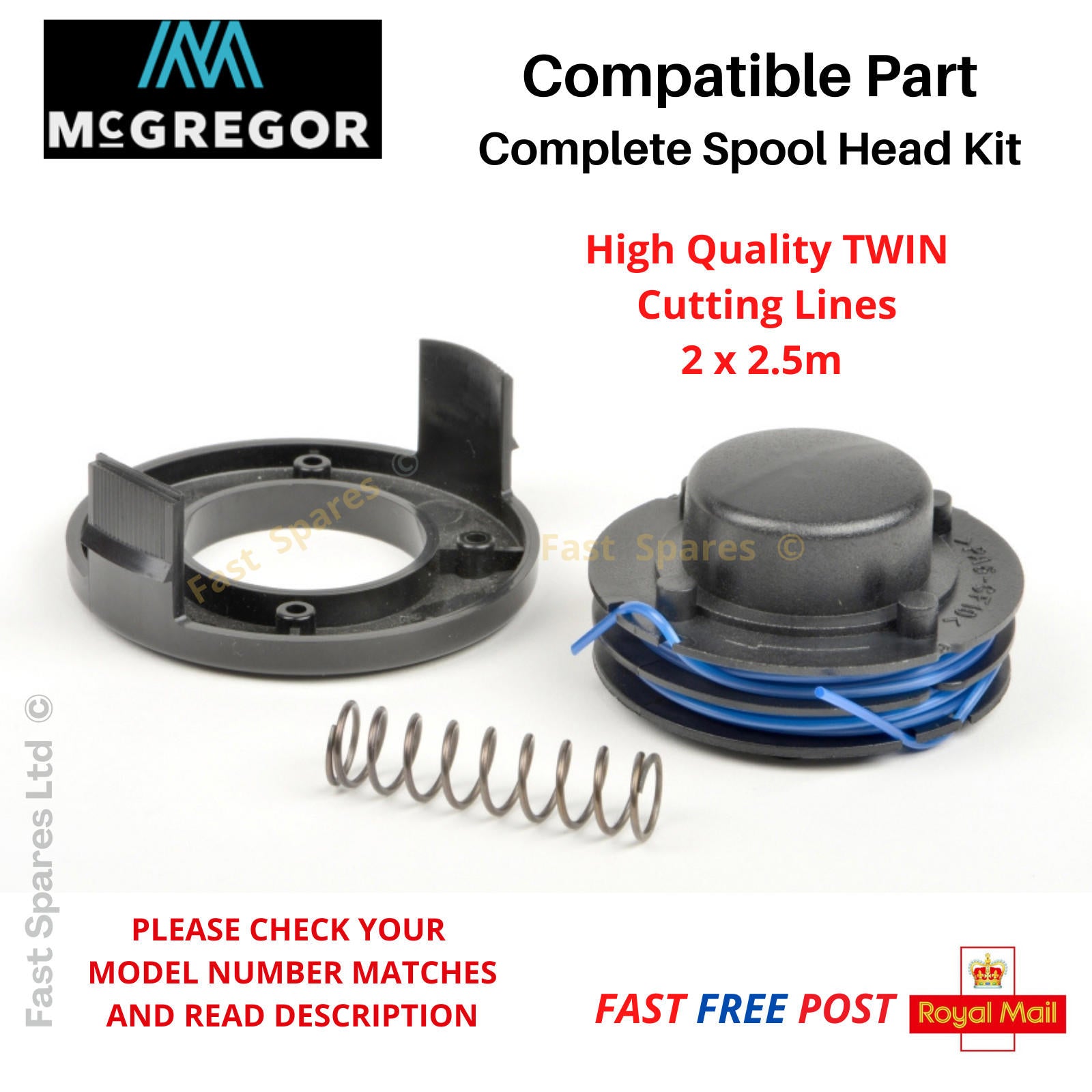 McGregor MCEGT 3223 Strimmer Trimmer  Spool + Cover + Spring  Full Kit