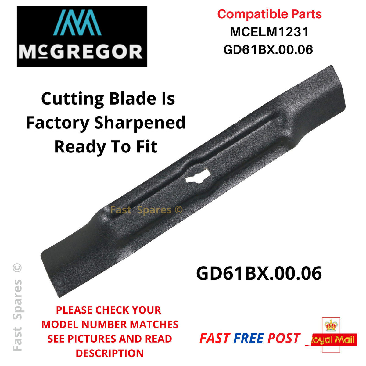 McGregor MCELM1231 Electric Lawnmower 31cm Cutting Blade Argos Code 449/7918