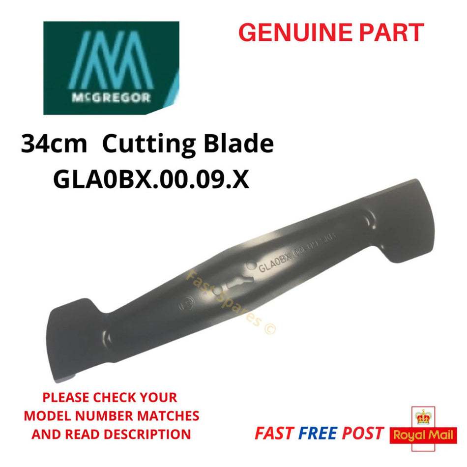 McGregor MCR2134A  Lawnmower GENUINE Cutting Blade GLA0BX.00.09.X FAST POST