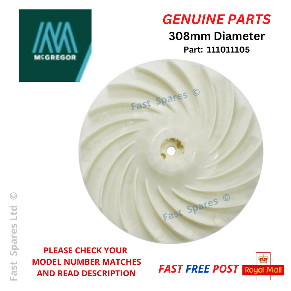 McGregor MEH1430A MEH1533A MEH1533M MEH1735A Impeller Fan For Hover Mowers