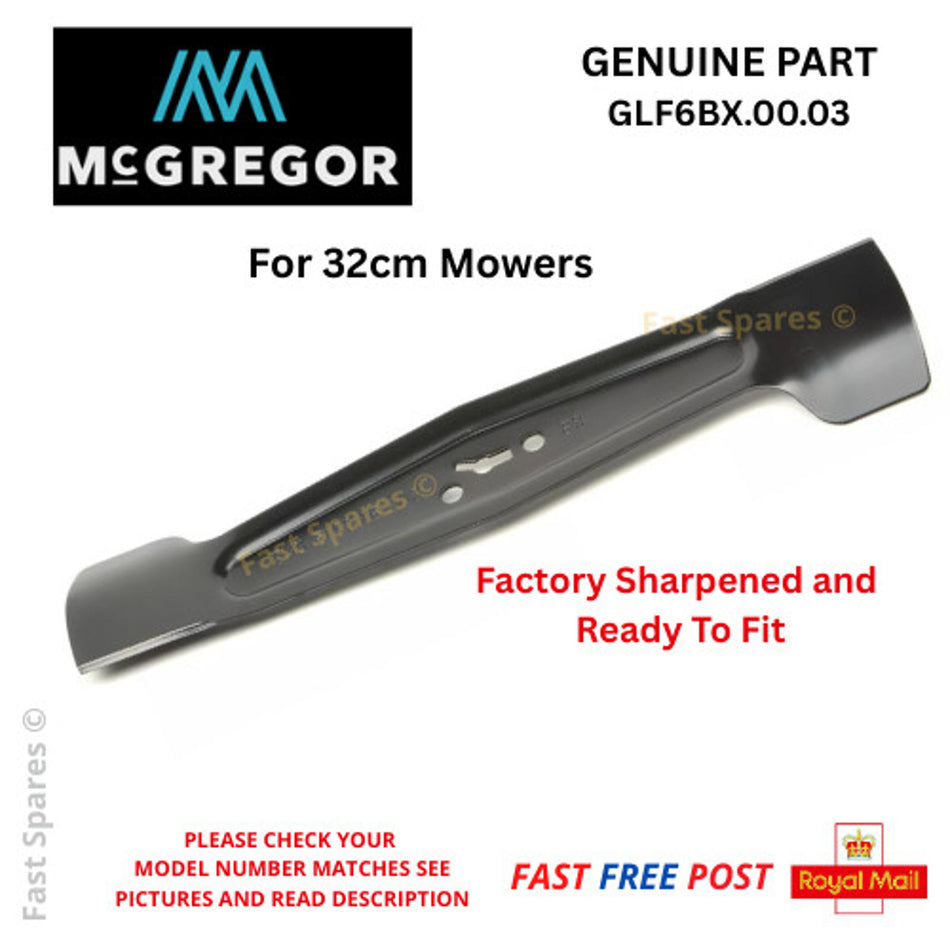 McGregor  MCR2132 Lawnmower 32cm Metal Cutting Blade GENUINE PART - FAST POST