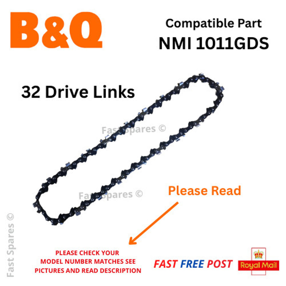 NMI1011GDS Mini 18v Cordless Chainsaw Chain 32 Drive Links B&Q Kingfisher