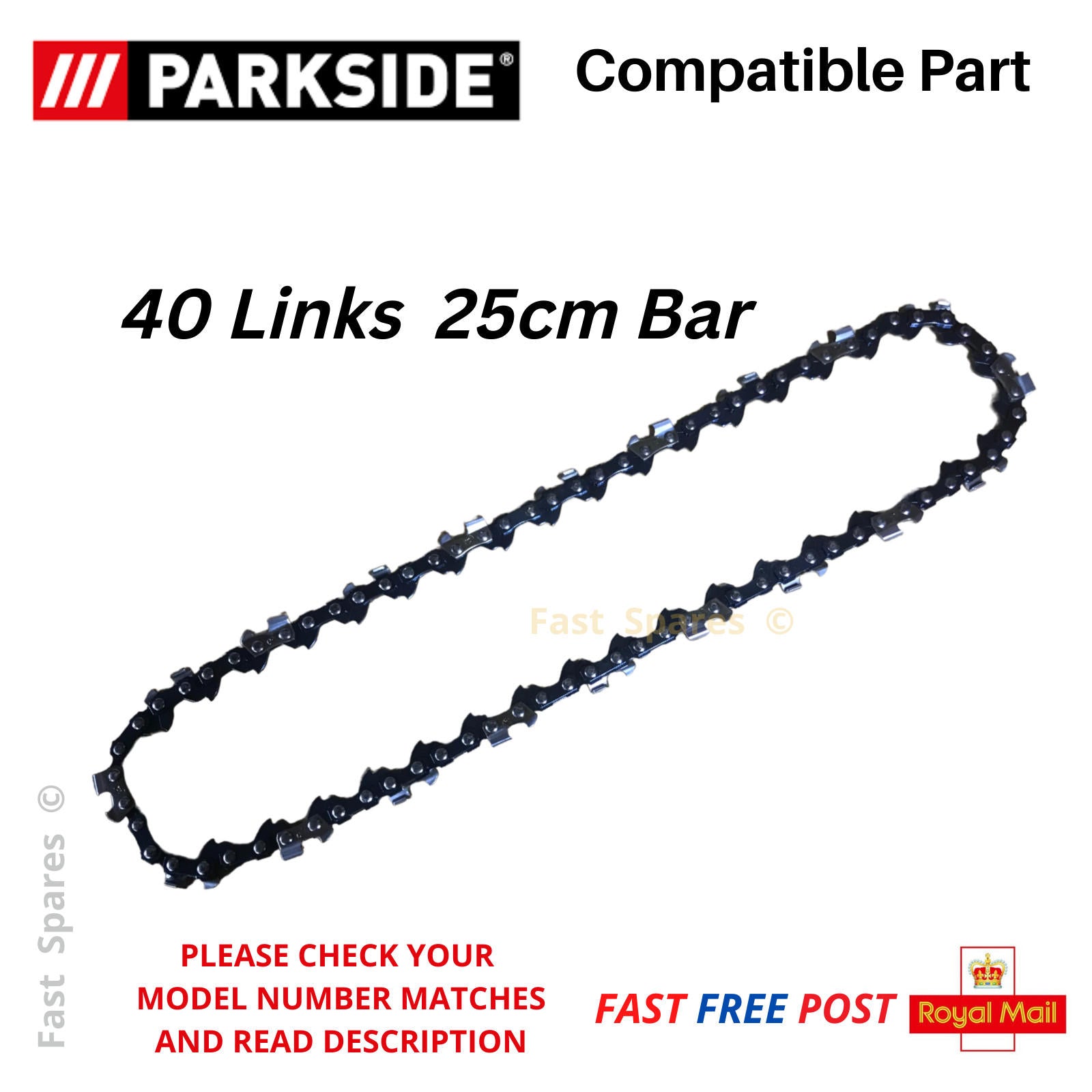 PARKSIDE PKSA 20-Li D4 Chainsaw Chain 40 Links 25cm Bar FAST POST ...