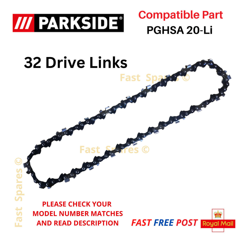 Parkside PGHSA 20-Li A1 Pruning Saw Chainsaw Chain 20cm 8" 32 Links FAST POST