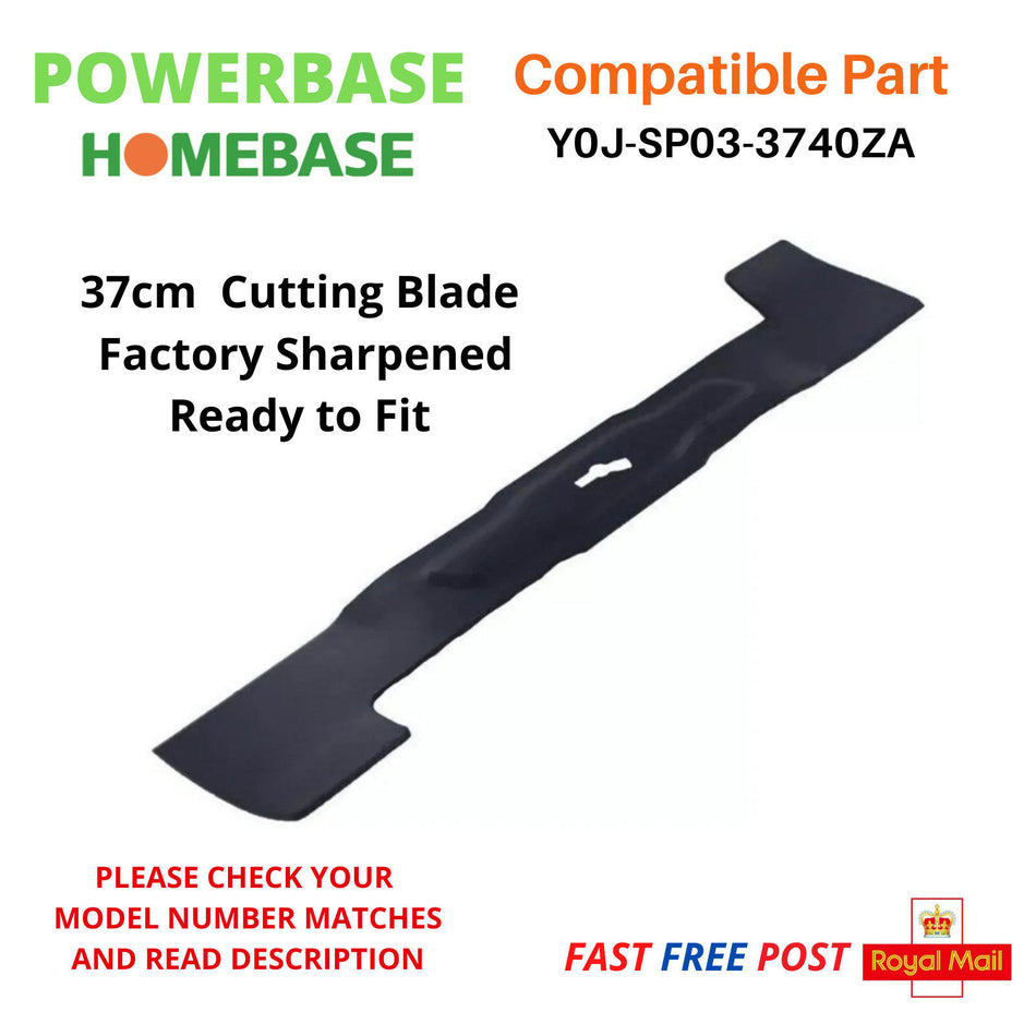 Powerbase Y0J-SP03-3740ZA&nbsp; HOMEBASE (577156) Lawnmower Cutting Blade 37 cm