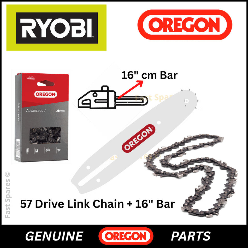 Ryobi RCS3540C  GENUINE OREGON Chain 56 Drive Links With 40cm 16" Bar FAST POST