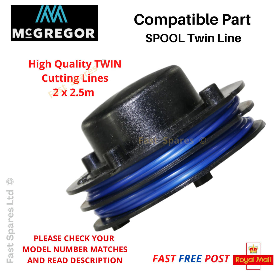 Spool &amp; Line For McGregor MCEGT3223 Strimmer Trimmer.
