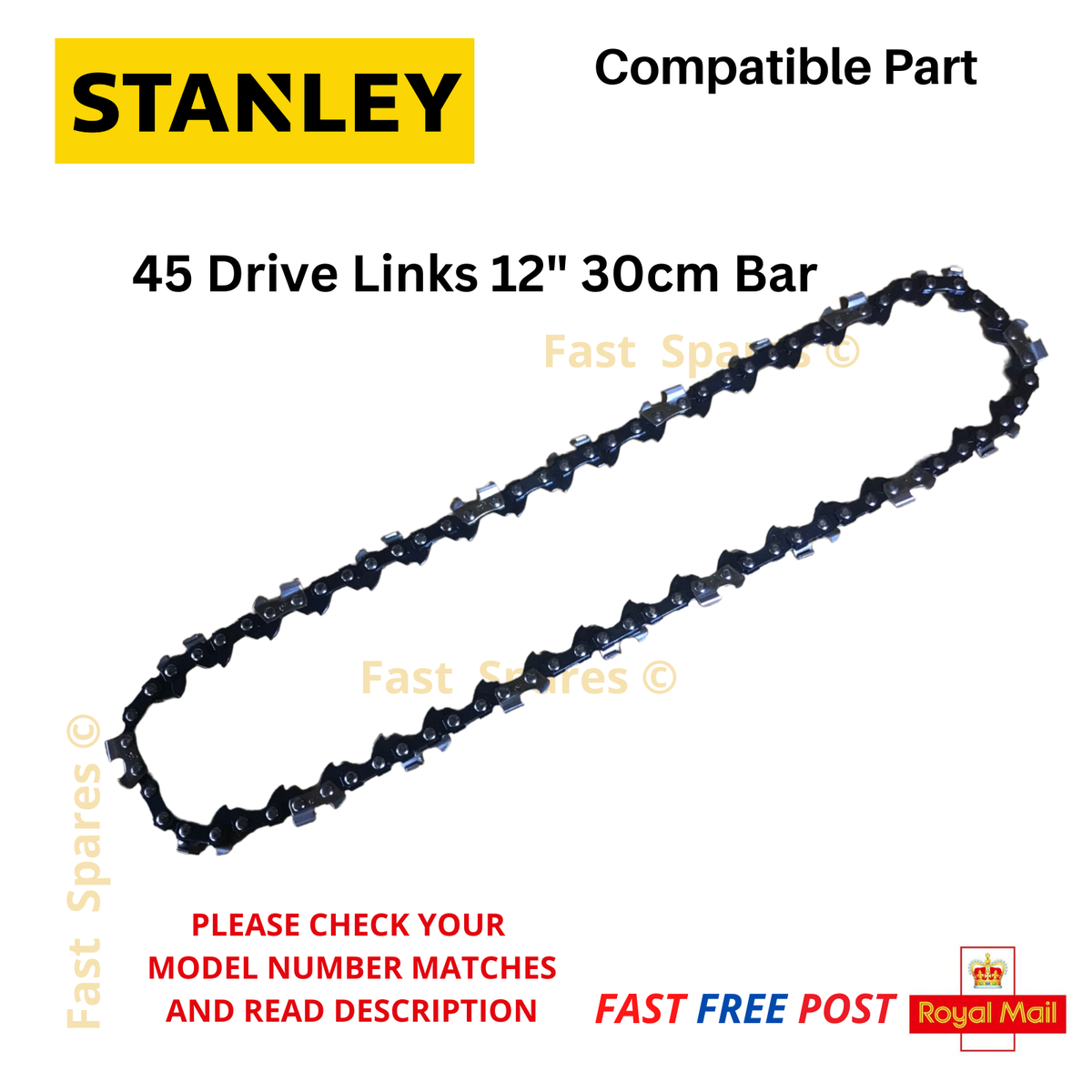 Stanley SFMCCS630M1 Replacement Chainsaw Chain 45 Drive Links 