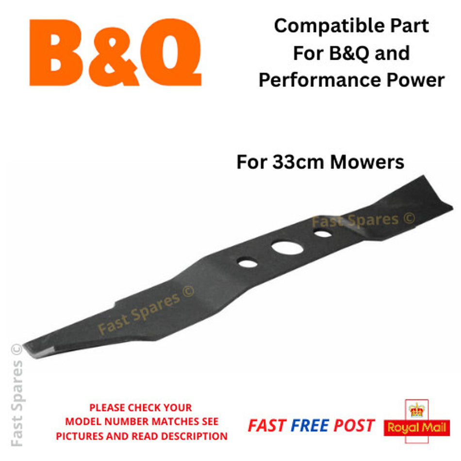 B&Q PWR900RMB  PWR1000RMB  and  Performance Power Lawnmower Blade 33cm FAST POST