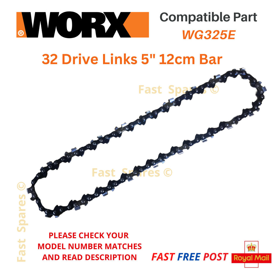 WORX WG324E.9 Cordless Compact Chainsaw Chain 28 Drive Links WA0142