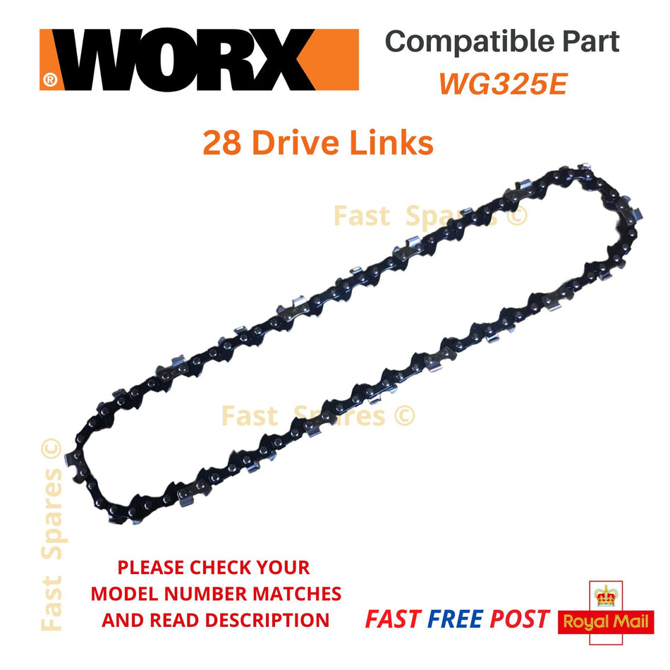 WORX WG325E Cordless Compact Chainsaw Chain 28 Drive Links WA0142