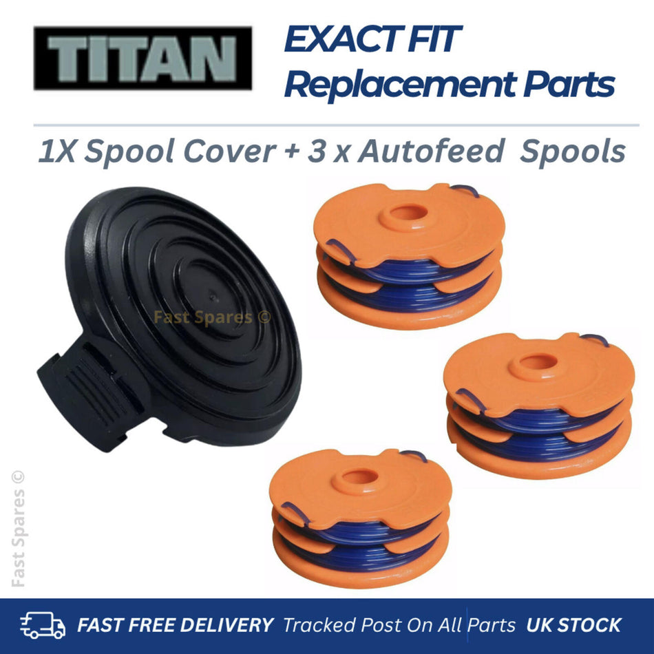 Spool Cover +3 Spools  TITAN Screwfix TTB820GGT Grass Trimmer Strimmer FAST POST