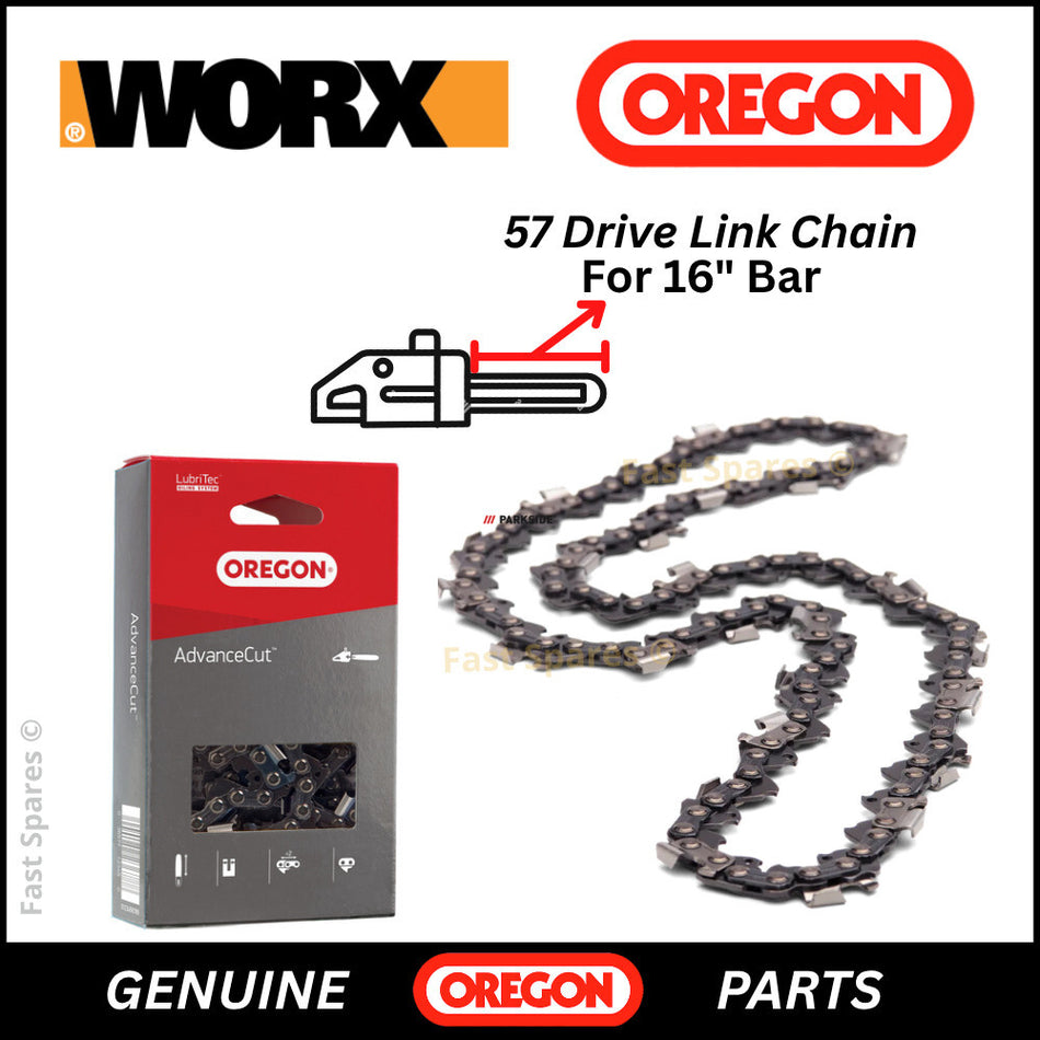 WORX  WG300E WG301E Replacement Chain For 40cm (16") Bar 57 D/ Links FAST POST