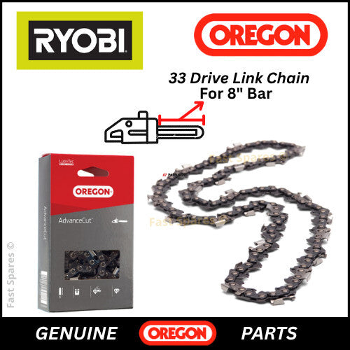 RYOBI RPP750S Pole Saw OREGON Chain 20cm 8" 33 D/Links RAC244 FAST POST