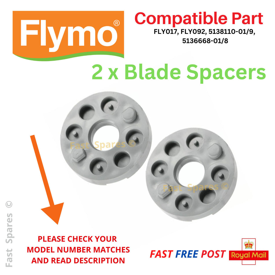 FLYMO  Hover Vac 250 and 260 Models Lawnmower 2 x Height Spacers FAST POST