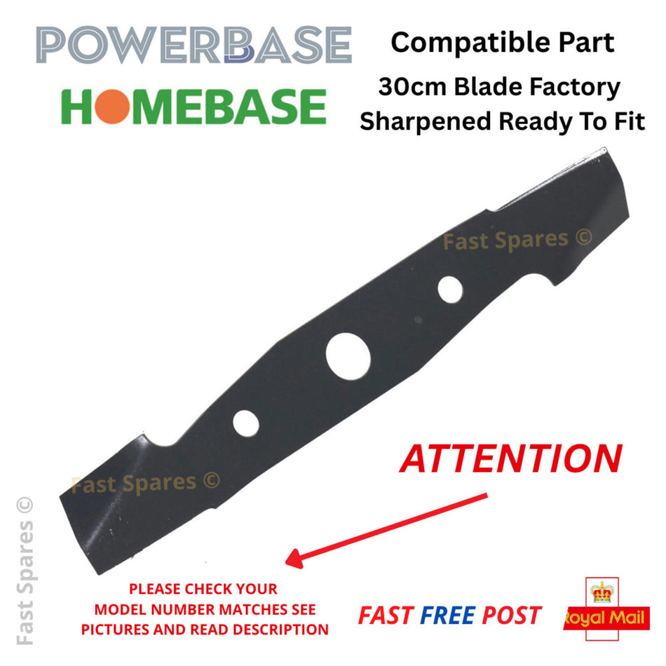 Powerbase Homebase M1G-ZP3-300D1 M1G-ZP3-300C1 Lawnmower Blade 30cm FAST UK POST