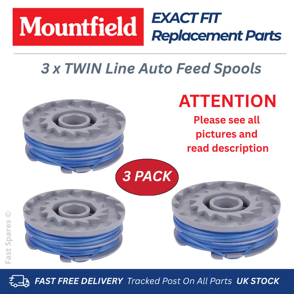 MOUNTFIELD MTR 50Li Twin Line Auto Feed  Spool for Strimmer Trimmer FAST POST x3