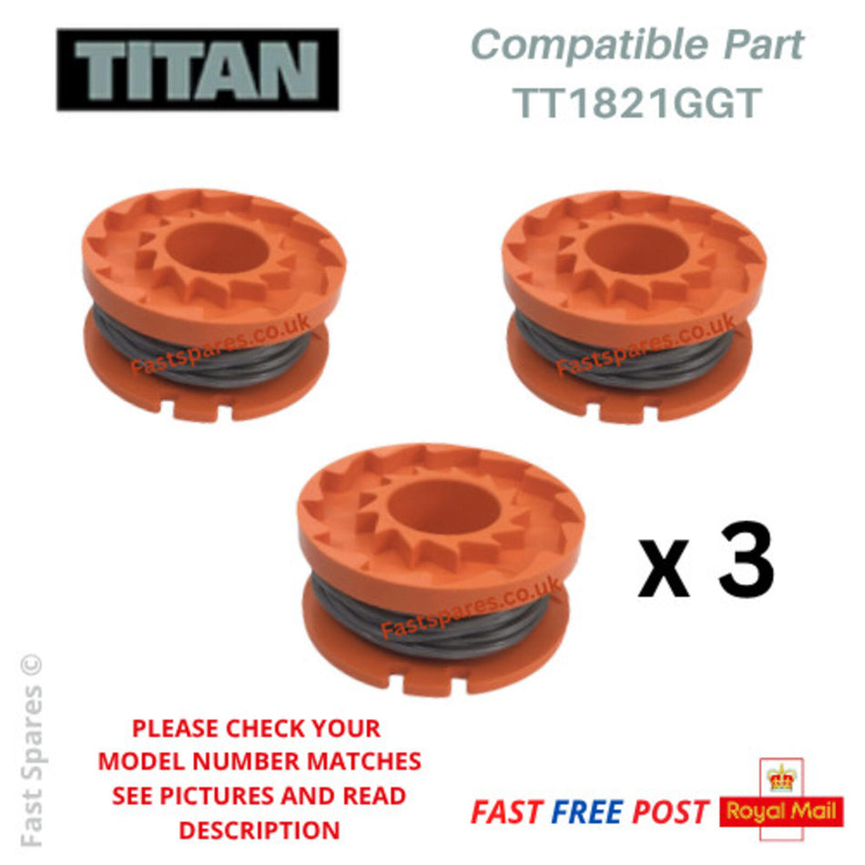TITAN TT1821GGT   TT1549GTM Spool & Line  Trimmer Strimmer X3  FAST POST