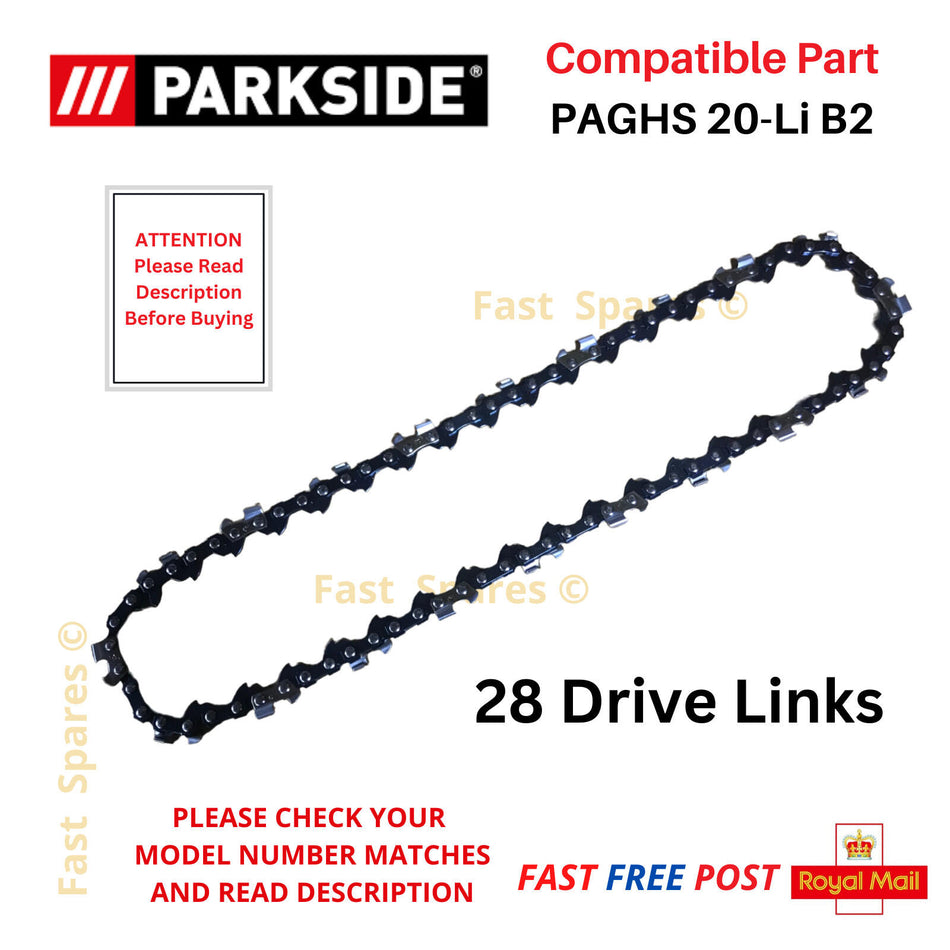 Replacement Chainsaw Chain Lidl Parkside PAGHS20-Li B2 DS05-28-43P-XF FAST POST