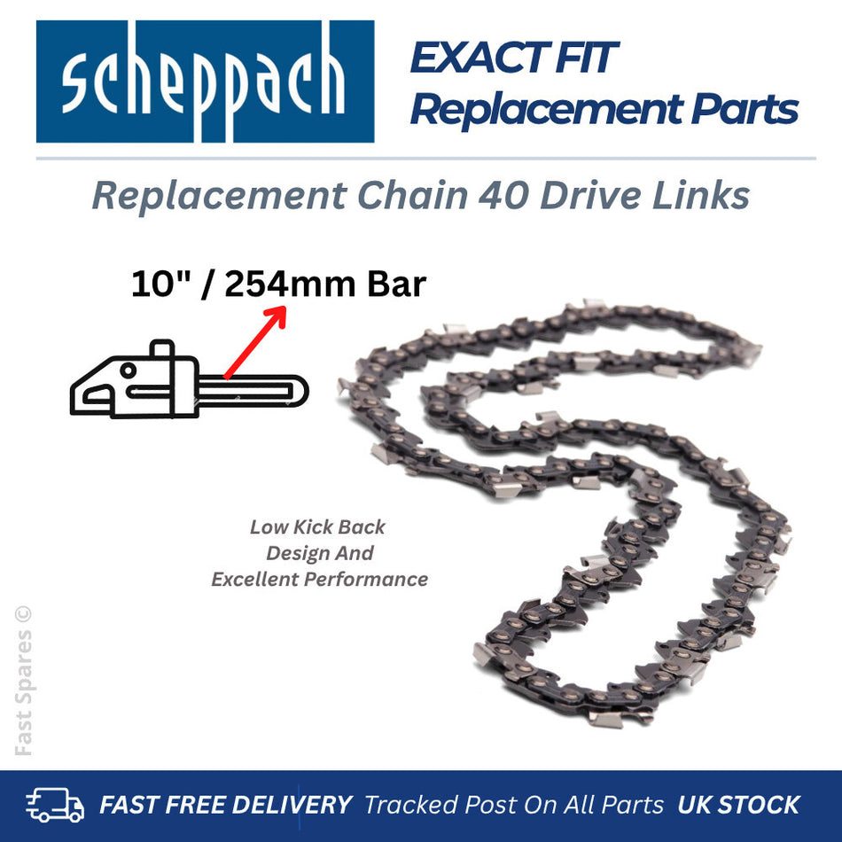 Scheppach PCS26 Replacement Chain 40 Dive Links For 10" Bar FAST UK POST