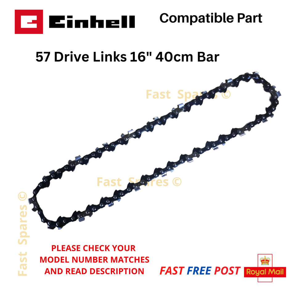 Einhell  GC-PC 2040 Replacement Chain 57 Drive Links 40cm 16" Bar  FAST POST