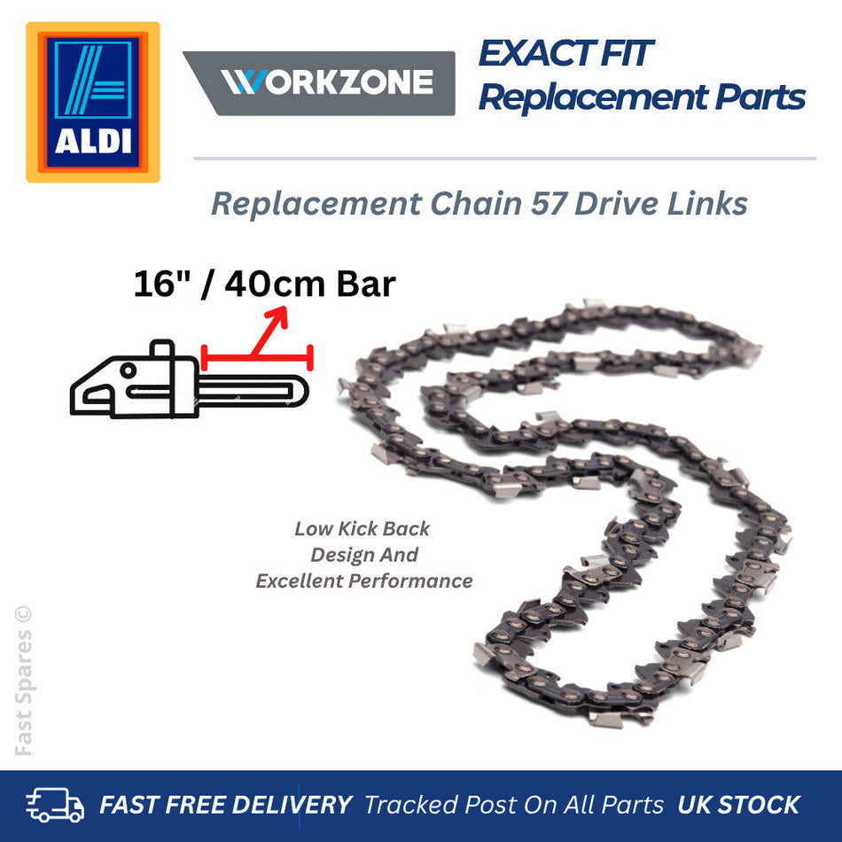 ALDI Workzone KSE2300 Replacement Chain For 40cm (16") Bar 57 D/Links FAST POST