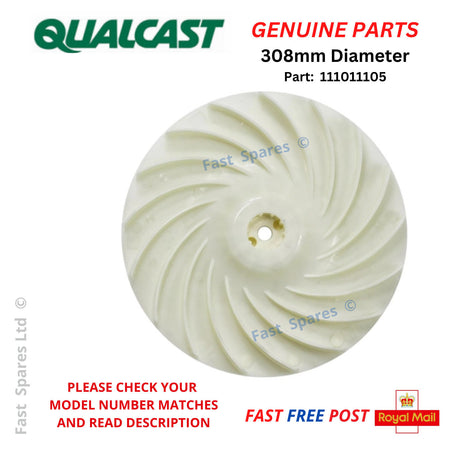 QUALCAST MEH1533 MEH1633 MEH1733R MEH1836 Impeller Fan For Hover Mowers