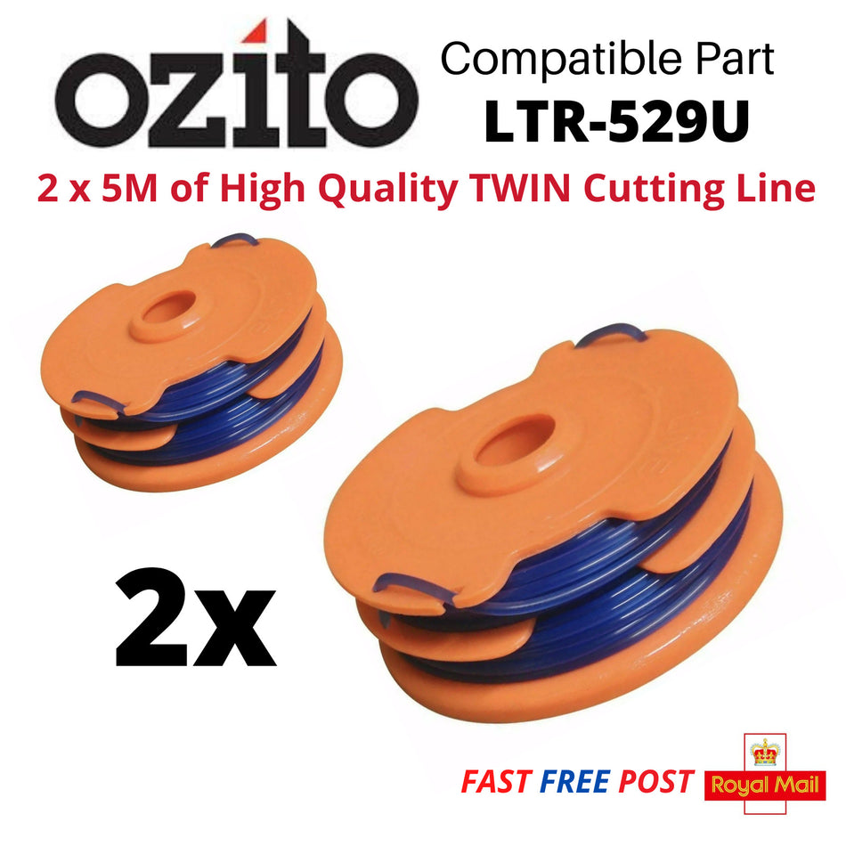 TWIN Spool & Line  OZITO LTR-529U Grass Trimmer Strimmer   FAST POST x2