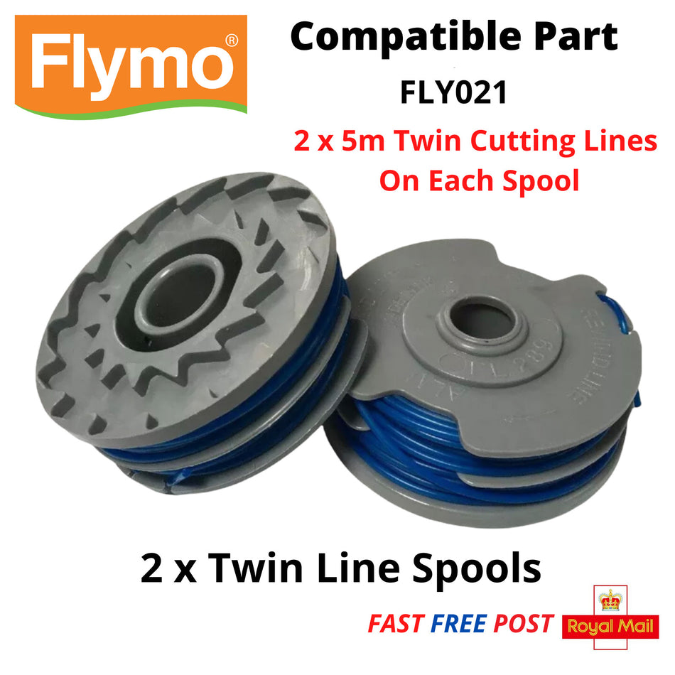 2 x Twin Line & Spool for FLYMO Multi Trim 300DX Trimmer Strimmer FAST POST