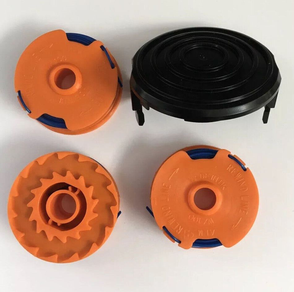 3 x Spool & Line + Cap For QUALCAST  Strimmer Trimmer GGT450A1  *FAST POST*