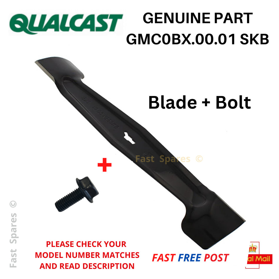 QUALCAST RMi34 RMi34S CLMB3634M Lawnmower 34cm Metal Blade + Bolt FAST POST