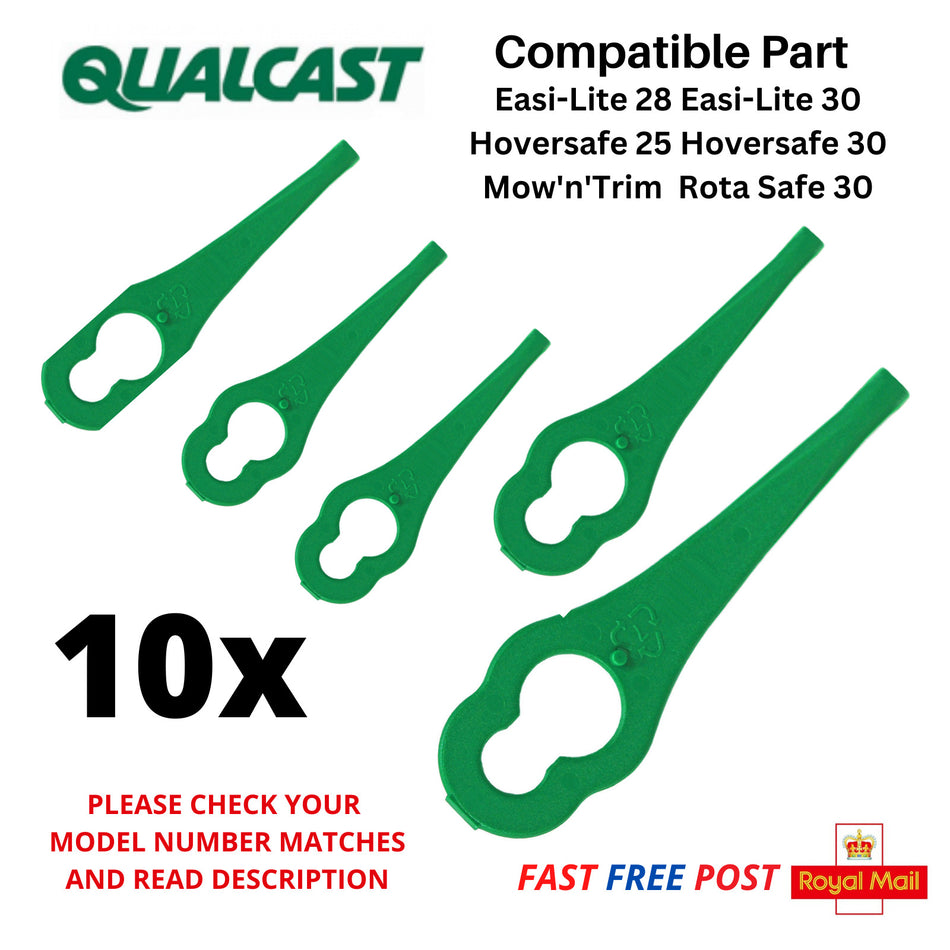 QUALCAST  Hoversafe 25  Hoversafe 30  Lawnmower Cutting Blades FAST POST x 10