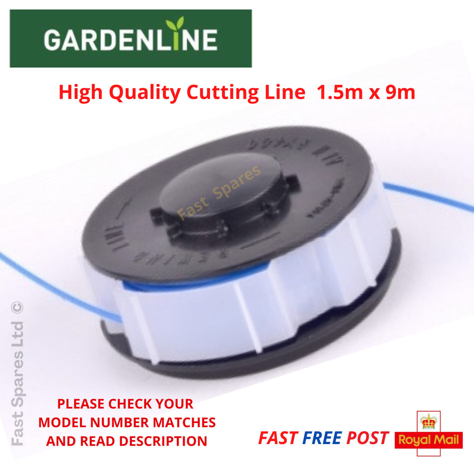 GARDENLINE GLR455 Grass Strimmer Trimmer Spool 1.5mm Cutting Line x 9 meters