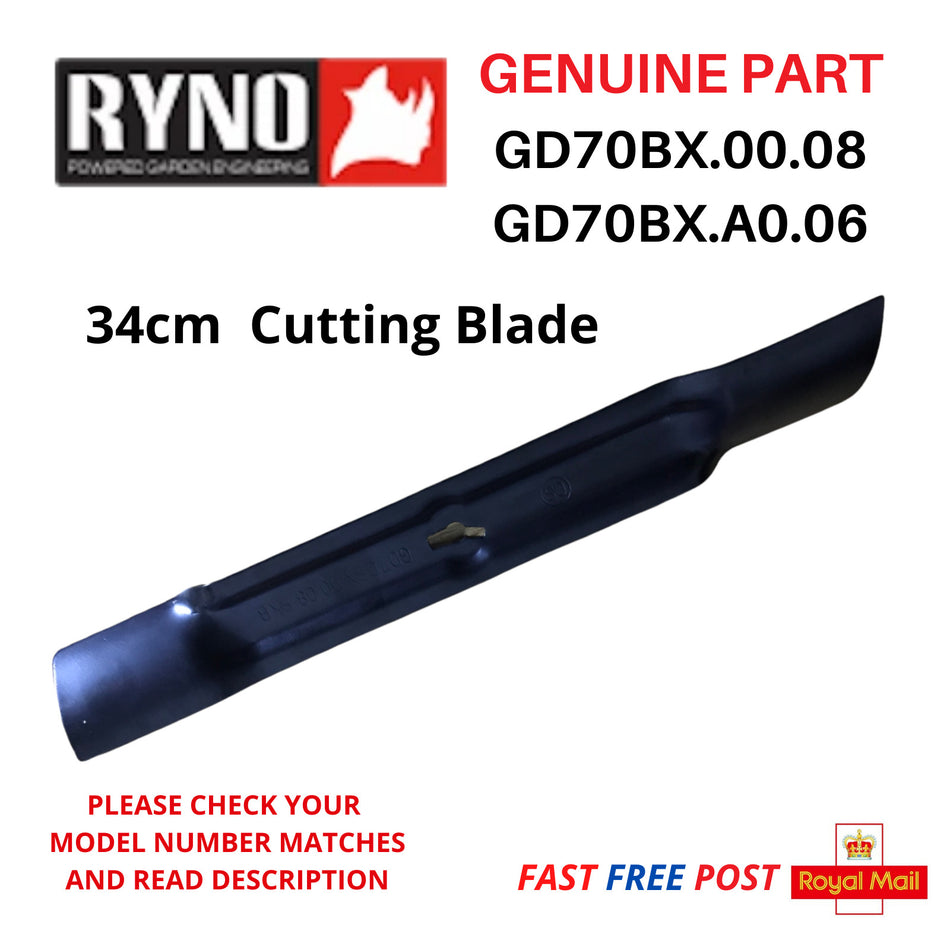 RYNO MEB1434M Lawnmower  34cm Metal Cutting Blade GENUINE PART - FAST POST