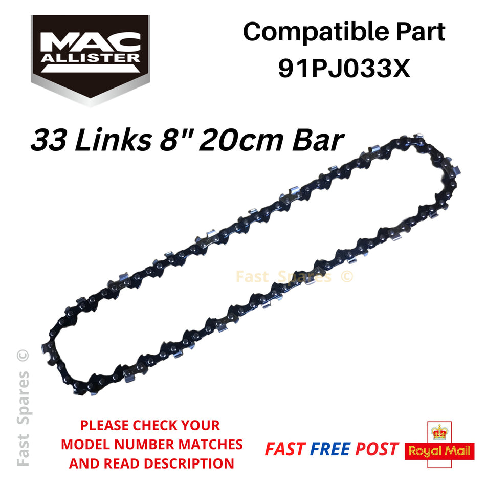 Mac Allister Multi Tool - M4MTP25 Chainsaw Chain 20cm 8" 33 Links FAST POST