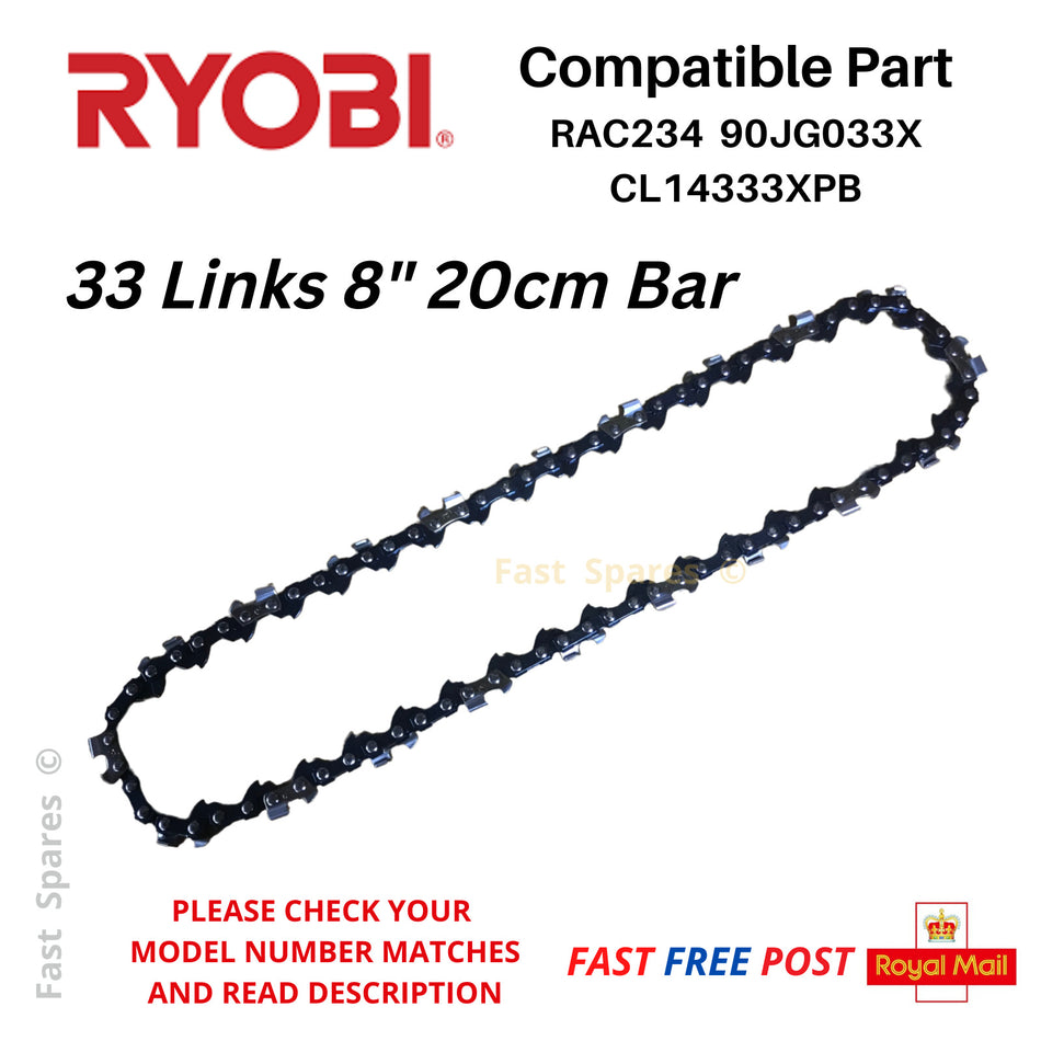 Ryobi One+ RY18CS20A Chainsaw Chain  20cm 8" 33 Links FAST POST