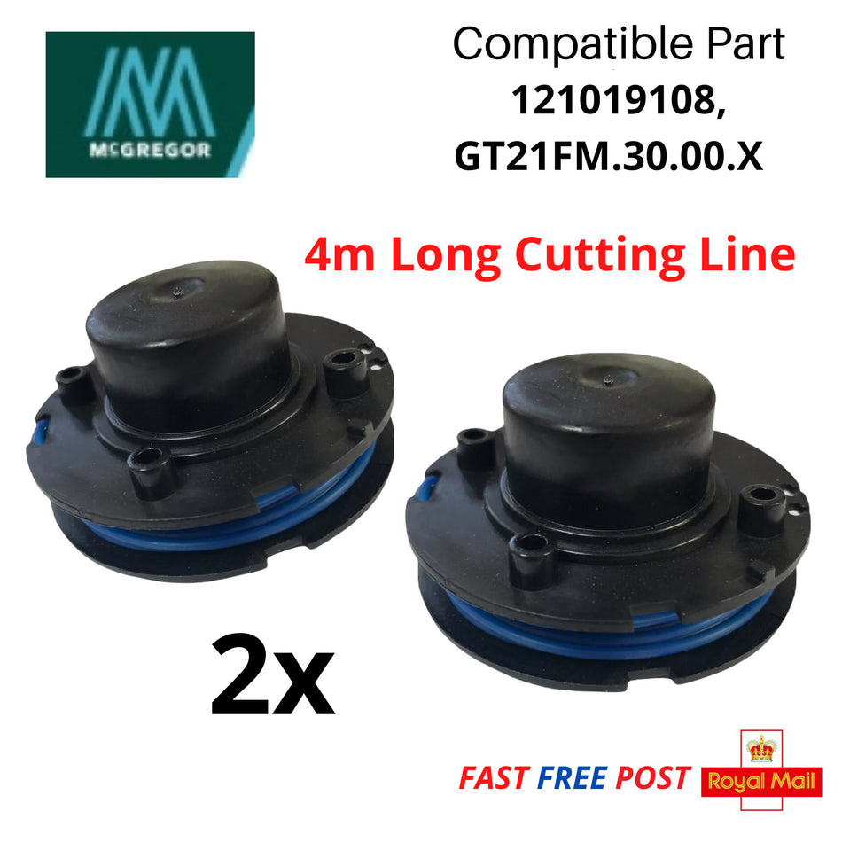 McGregor MET25232 250W Spool & Line for Strimmer Edge Trimmer FAST POST x2