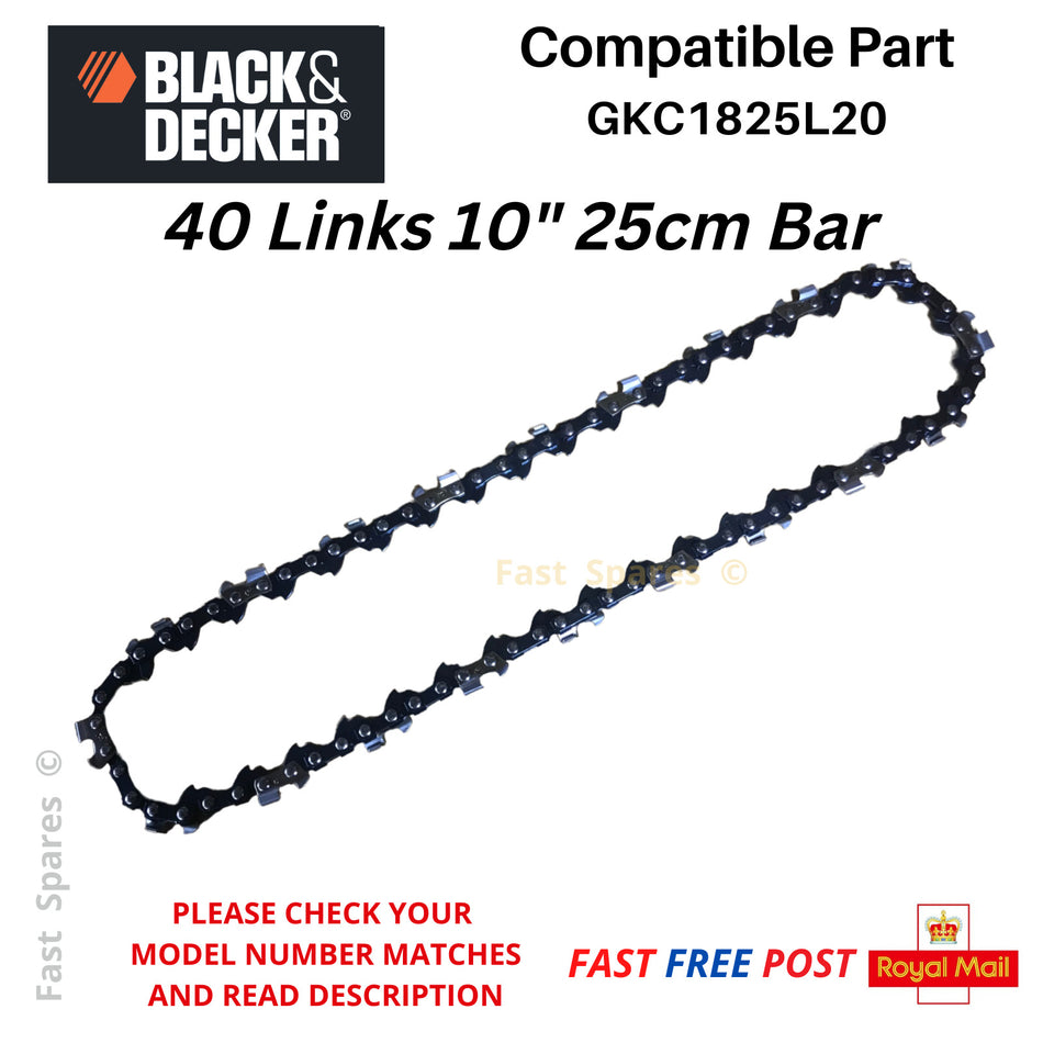 Black & Decker GKC1825L20   Chainsaw Chain 25cm 10 inch 40 Links FAST POST