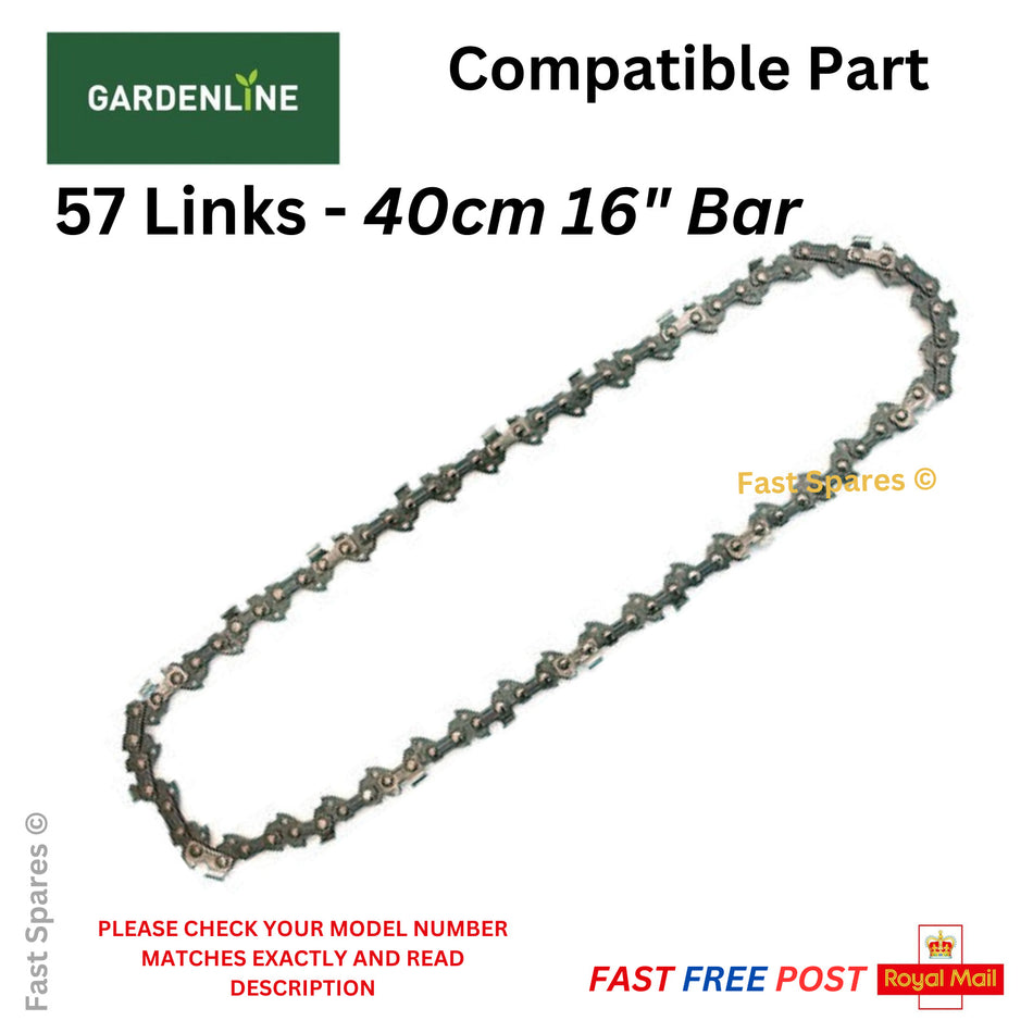 Aldi GARDENLINE GLPC 40 Chainsaw Chain 40cm (16") Bar 57 Links FAST POST