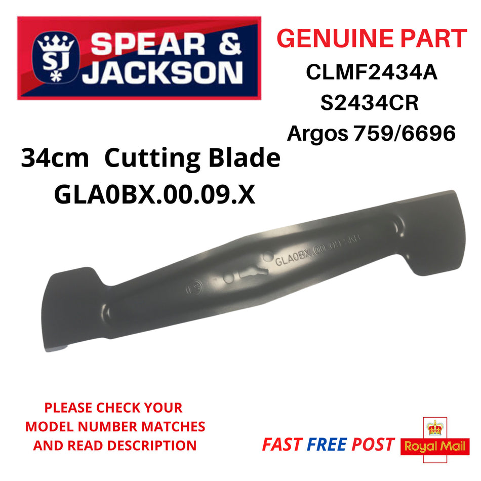 Spear & Jackson S2434CR Lawnmower Cutting Blade GLA0BX.00.09.X FAST POST