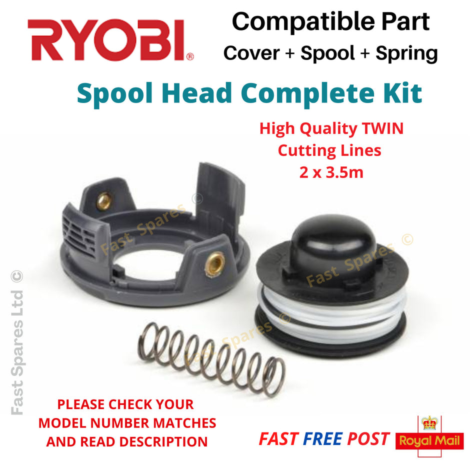 RYOBI RLT3525S  Spool + Cover + Spring Complete Head Kit FAST POST