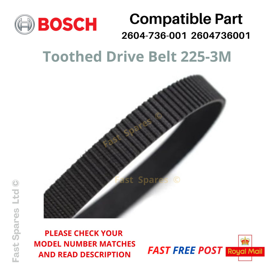 Toothed Drive Belt  PBS75A GBS75A GBS75AE Bosch Sander HTD 225-3M  FAST POST
