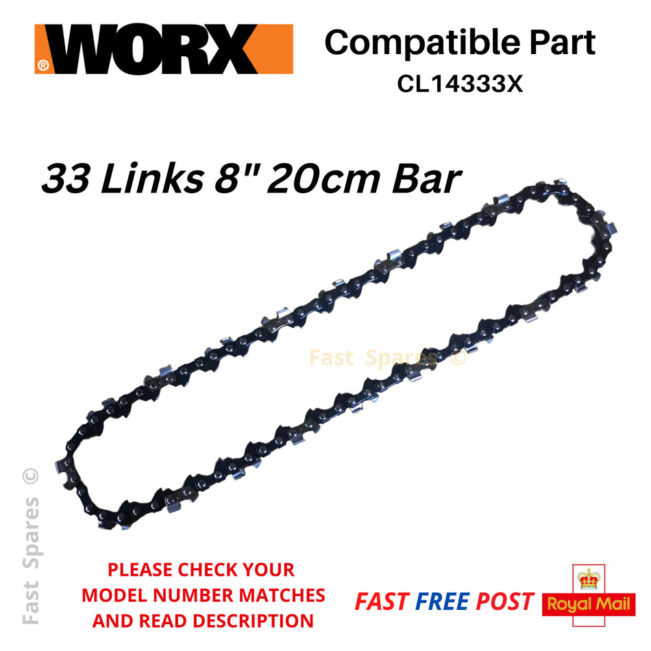 WORX WG349  WG349.9  WG349E Pole Saw Chainsaw Chain  20cm 8" 33 Link FAST POST