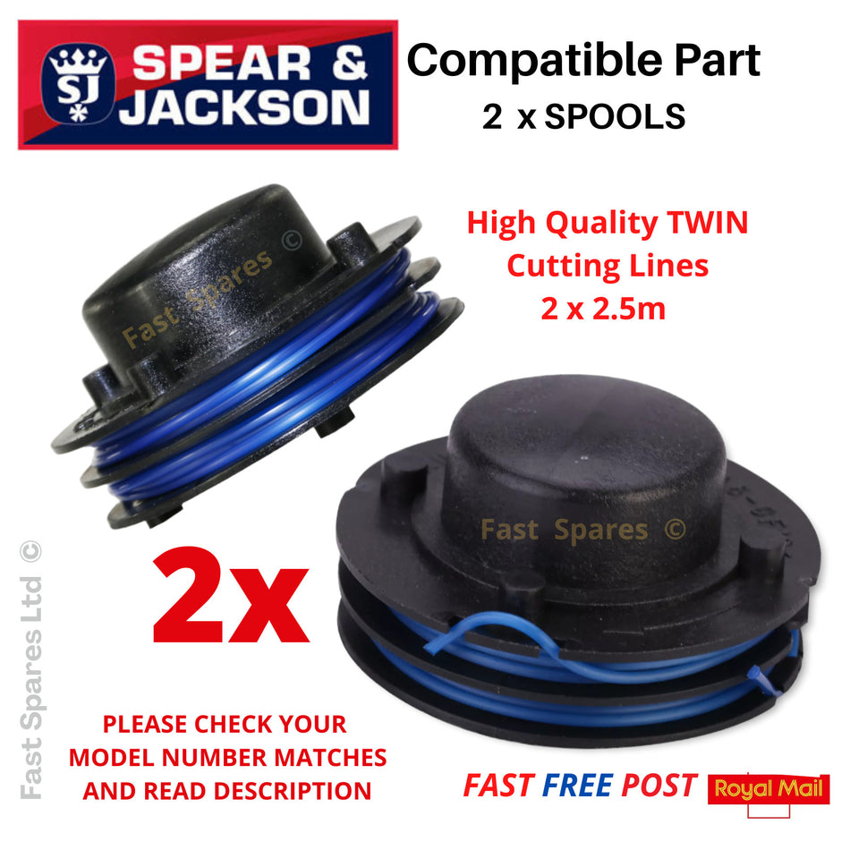 Spear & Jackson GT2551   Strimmer Grass Trimmer  2 x Spools   FAST POST