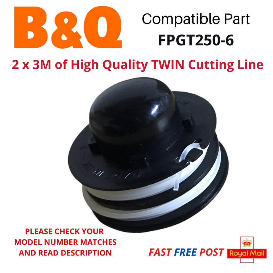 Spool & Line For B & Q Trimmer Strimmer Model FPGT250-6 FAST POST x1