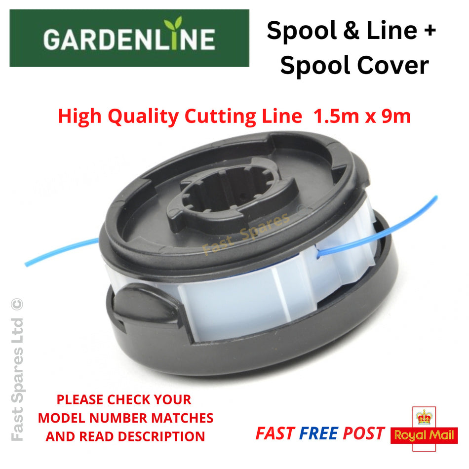 GARDENLINE GLR457 Grass Strimmer Trimmer Spool & Line + Spool Cover FAST POST