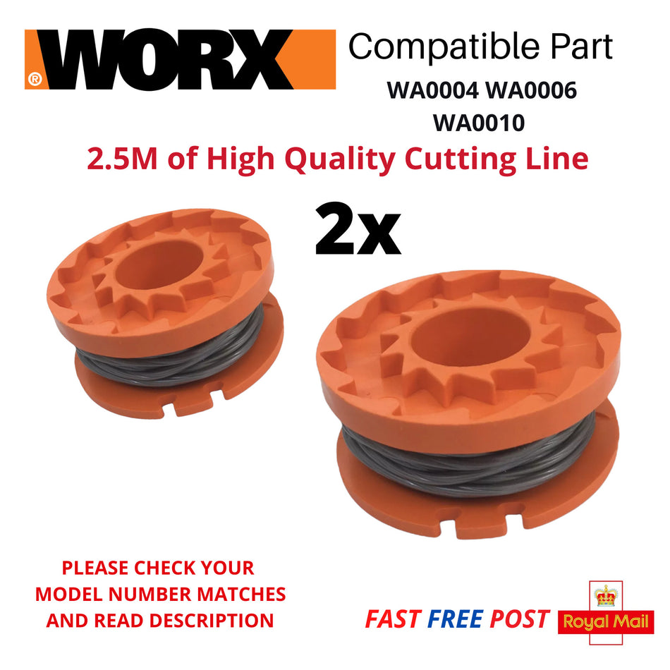 2 x Spool & Line for WORX WG164 Strimmer Trimmer FAST POST