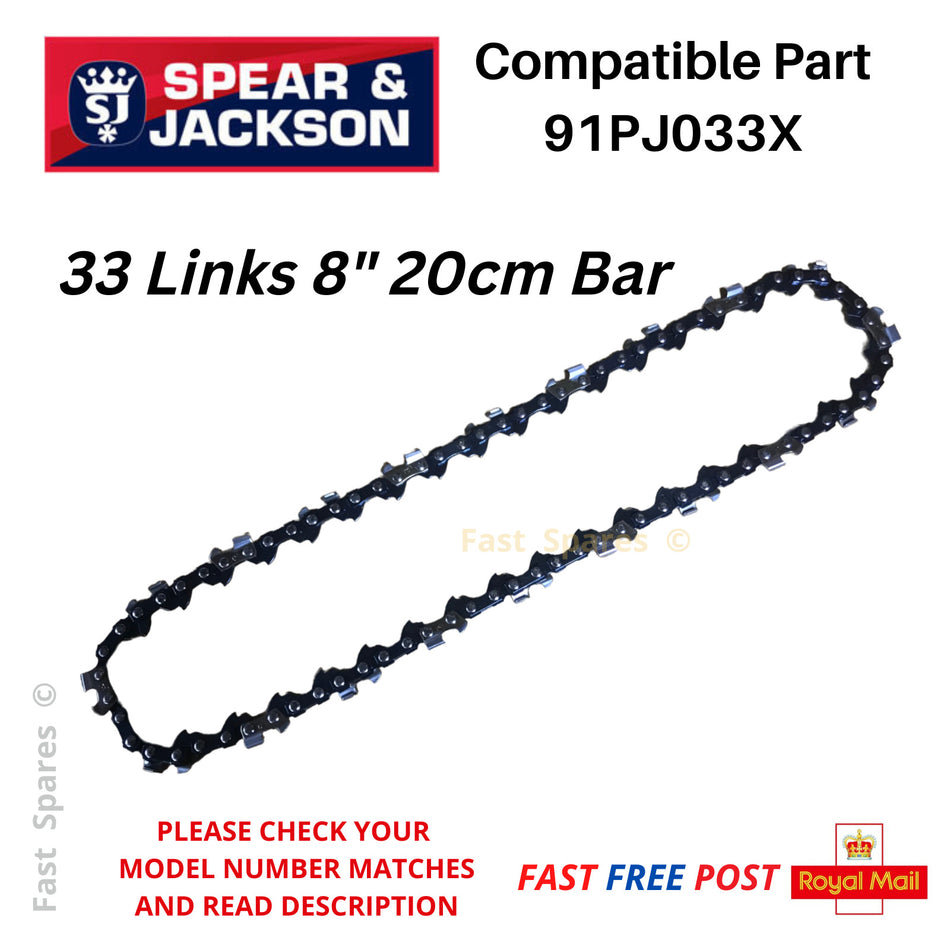 Spear & Jackson S18CPS  Chainsaw Chain 20cm 8" 33 Links  FAST POST