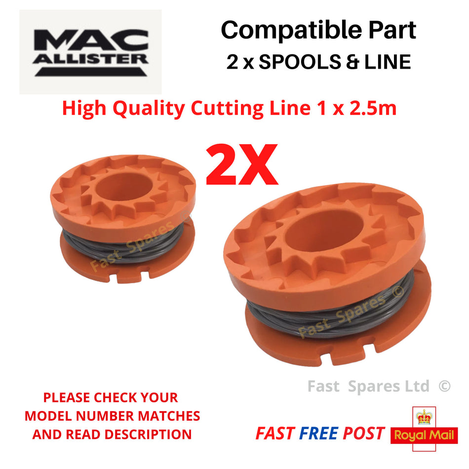 MGTP18Li MacAllister Strimmer Trimmer 2 X Spool & Line FAST POST