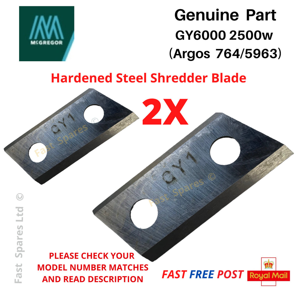 Metal Blades for McGregor Garden Shredder GY6000 (2x) FAST POST